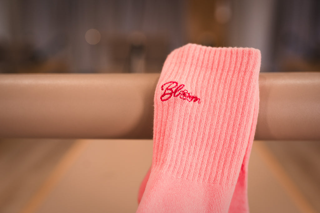 Peony Pink Grip Socks