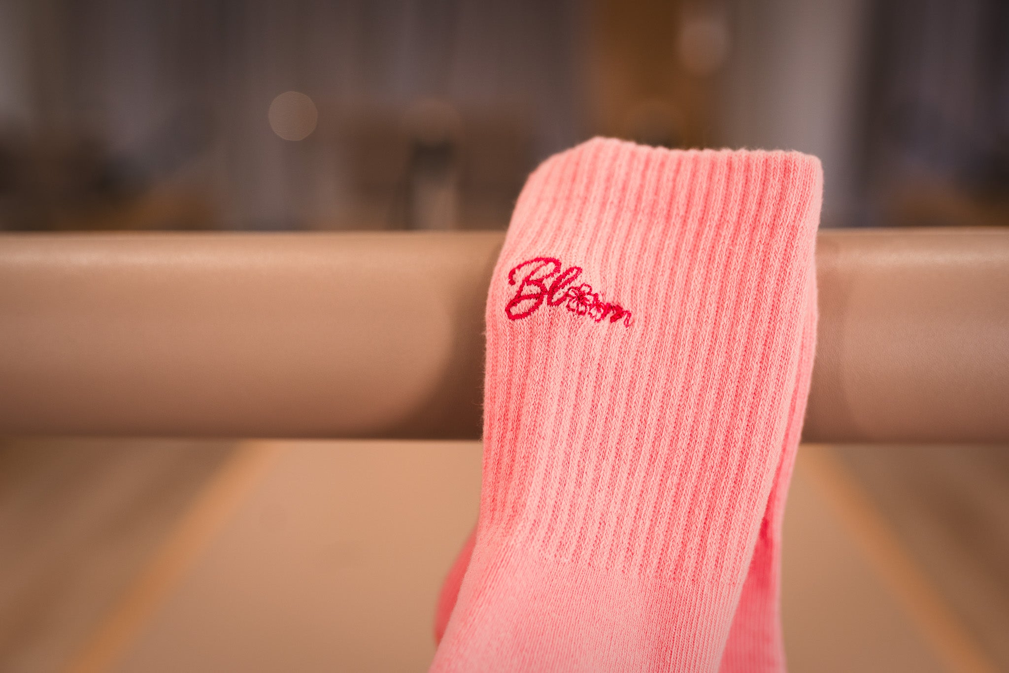 Peony Pink Grip Socks