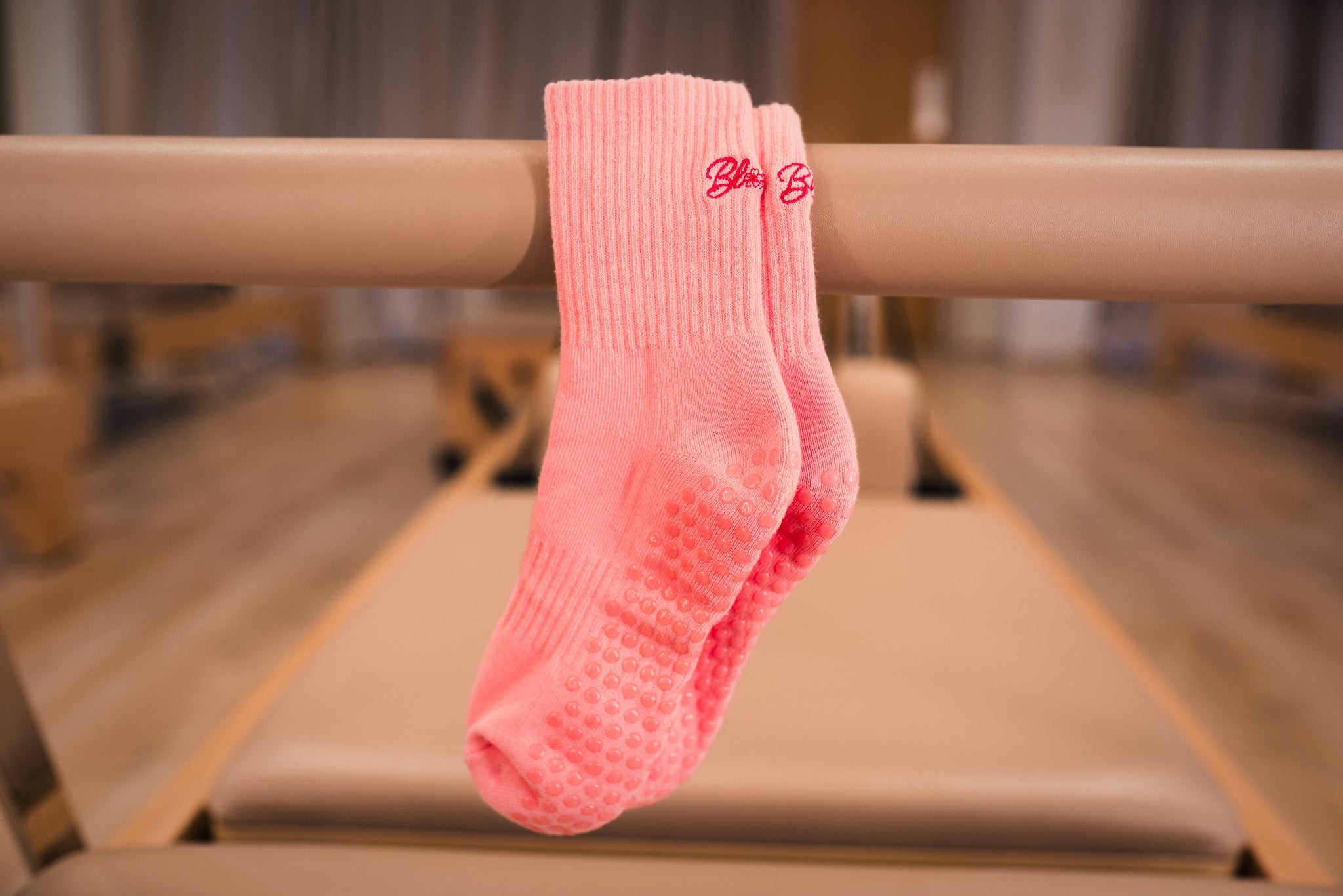 Peony Pink Grip Socks